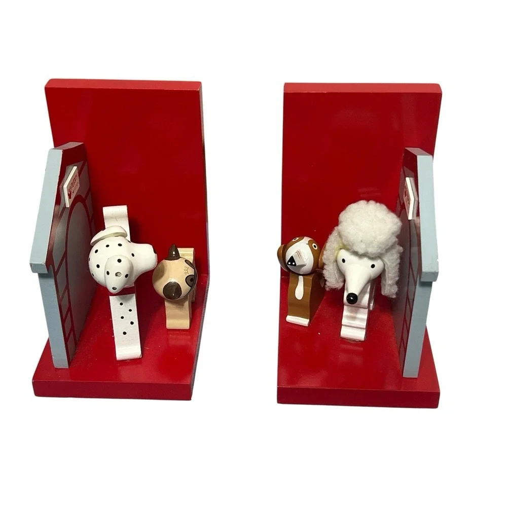 Puppy Collection Puppy Love Wooden Bookends Children's‎ Room Puppy Dogs Decor